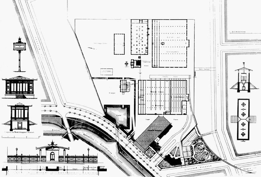 Abb. 2. Lageplan der Fabrik für Eisenbahn-Betriebs-Material, 1871.