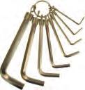 Schlüssel Stiftschlüssel Sechskant-Stiftschlüssel mit 2-Komponenten-Quergriff mit Aufhängeloch Bestell-Nr. Ausführung Gr mm L/Klinge mm VE 155.02 CV-Stahl glanzvern. 2 90 6 1,90 155.