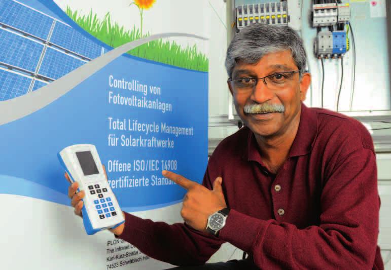 IPLON GMBH Controlling von Solaranlagen Victor Thamburaj, Geschäftsführer der schwäbischen iplon GmbH, hat mit dem PV-Process-Meter ein Messgerät zur Wartung und Überwachung von Photovoltaik-Anlagen
