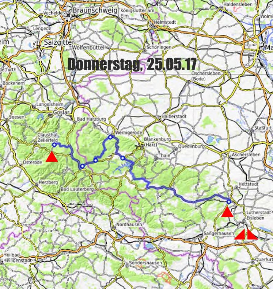 Harz Teil II 14.15 Abfahrt Imbiss zur Rast Hüttenstraße 44, 38707 Altenau Braunlage, Elend, Wernigerode, Elbingerode (T) Zwischentank Aral Harzgerode, Augustenstr.87 16.