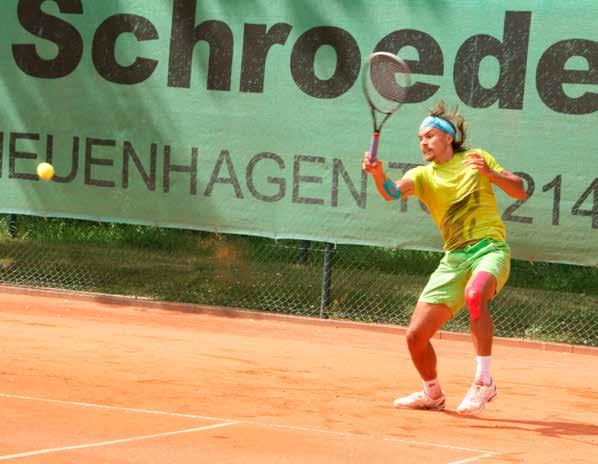 Tennis im Südosten von Berlin Gute Saison mit einer Serie, die sich bewährt Schafft das Triple im Herren-Einzel in Neuenhagen: Andrei Gorban aus Moldawien Auf den roten Ziegelmehlplätzen der Clubs