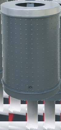 kibo Abfallbehälter Abfallbehälter aus feuerverzinktem Noppenblech, mit oberer, reduzierter