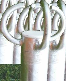 WäschePfosten Einbeiniger Hakenständer aus feuerverzinktem Rohr Ø 60 mm, Gesamtlänge 2500 mm, davon