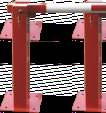 Sperrschranke mit Gasdruckfeder - vertikal schwenkbar - sperrschranke ab 685,00 Standardausführung und Maße: Hauptstütze 120 x 80 mm, mit Fußplatte 360 x 360 x 8 mm zum