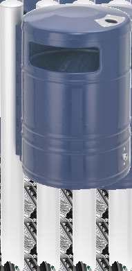 mikeno Abfallbehälter Abfallbehälter mikeno aus feuerverzinktem Stahlblech, mit zwei seitlichen Einwurföffnungen und optional mit seitlichem Schacht für