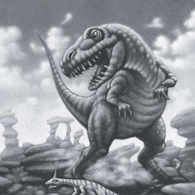 Pernix und sein Gegner Torvus sind fleischfressende Dinosaurier. Aber auch die größeren Allosaurier und der große Tyrannosaurus ausserhalb des Waldes sind gefährliche Räuber.