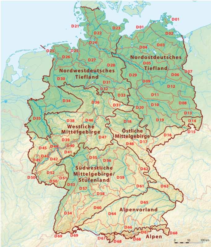 Grundlagen 69 Naturräumliche Haupteinheiten Deutschlands (BfN 1994) 22