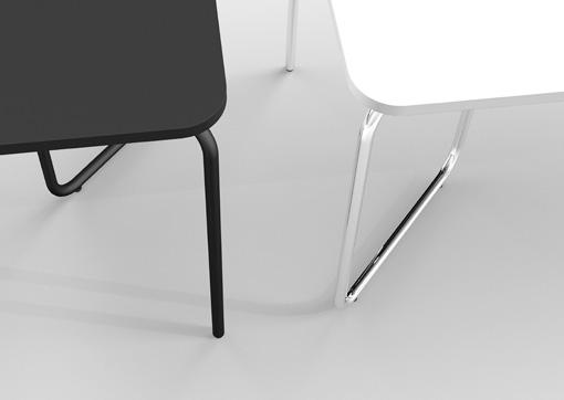 \ HELIOS ist eine neue Lösung für ein Tischgestell - es kann vertikal gefaltet und dadurch flexibel an die Breite und Form der Tischplatte angepasst werden \ durch die aussenstehenden Beine bietet
