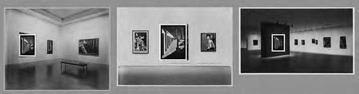 C. Förderung des wissenschaftlichen Nachwuchses Abb. 2: Zu sehen sind drei Installationsansichten aus verschiedenen MoMA-Ausstellungen mit Arbeiten von Giorgio de Chirico (v. l.