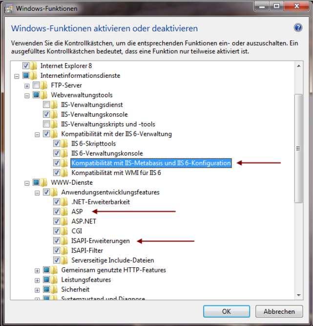 Windows Vista/7 Um ASP auf Ihrem IIS zu installieren, müssen Sie Windows-Funktionen aktivieren oder deaktivieren.