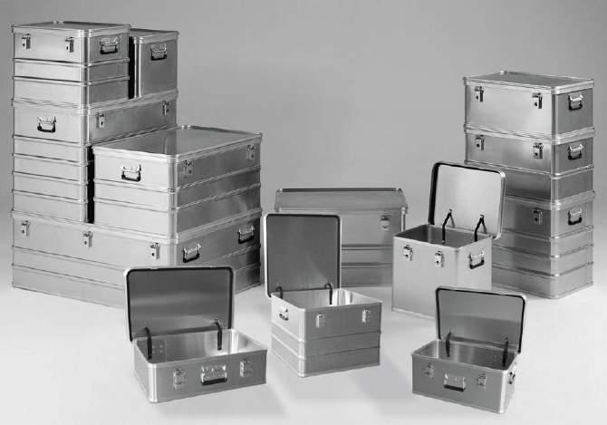 Transportbehälter 6-80 6-0 6-0 6-70 6-00 6-0 6-0 6-90 6-0 6-00 6-60 6-0 6-0 Die Kisten sind aus hochwertigen Aluminium- Legierungen gefertigt.