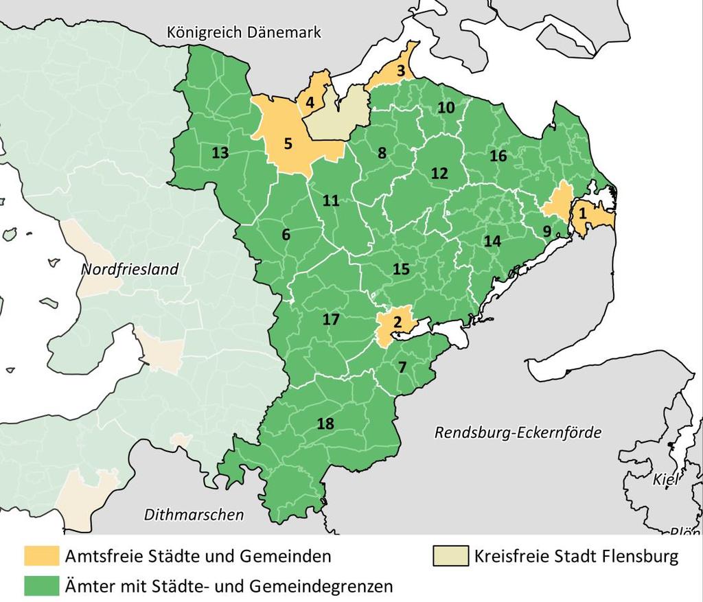 3 3. Standortbestimmung 3.1 Verwaltungsstrukturen Der Kreis Schleswig-Flensburg befindet sich im Norden des Bundeslandes Schleswig-Holstein. Mit einer Fläche von rund 2.