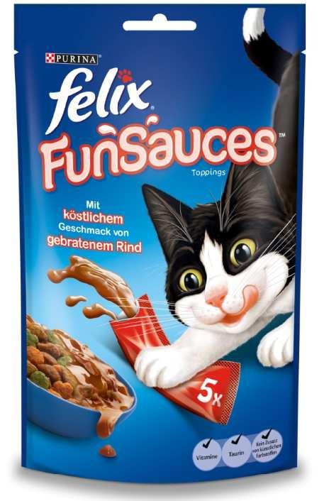 FELIX Fun Sauces ist ab Juni 2017 in drei unterschiedlichen Varietäten im 10x(5x15g) Format erhältlich.