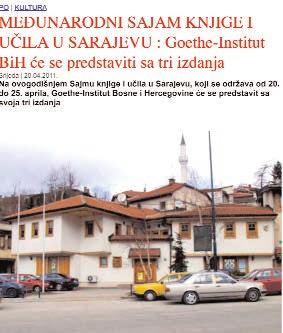 Das Goethe-Institut in Sarajevo, der Hauptstadt von Bosnien-Herzegowina; das Institut gehört zu