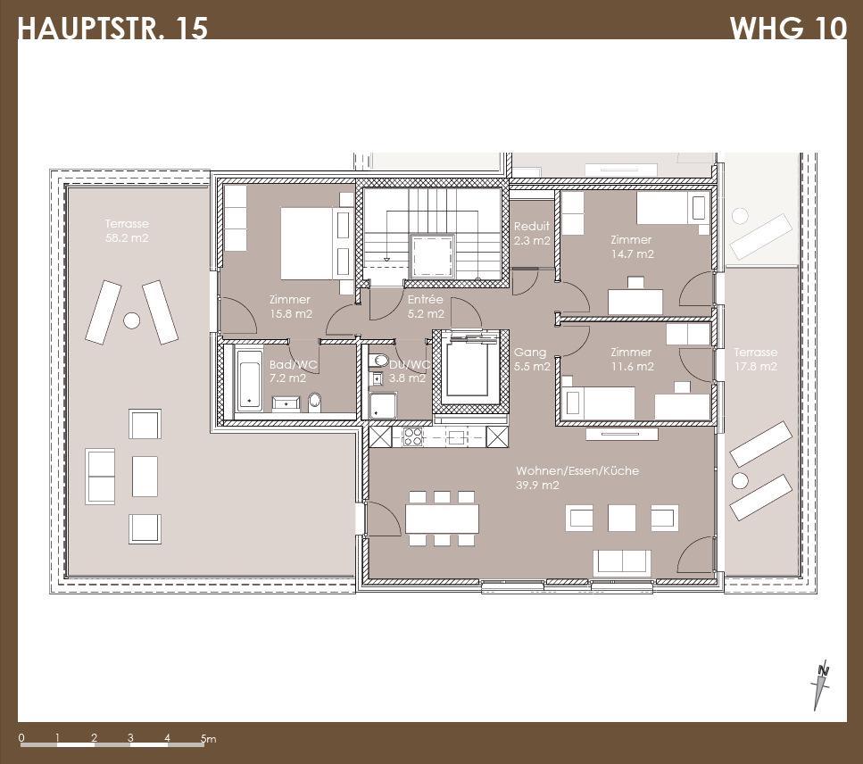 Attika 4 ½ Zimmer-Wohnung Wohnfläche*