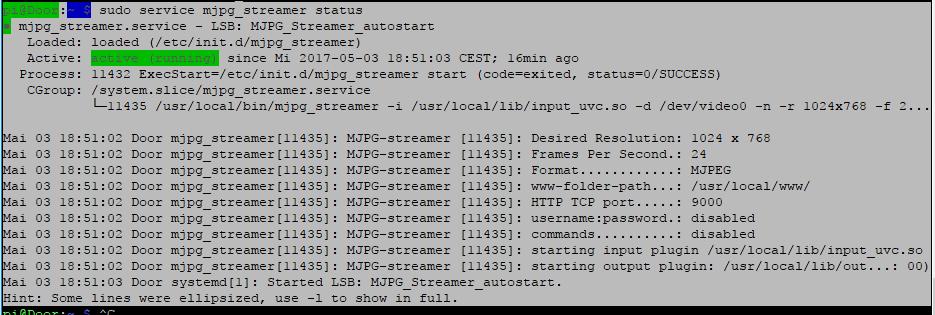 Quellcode sudo update-rc.d mjpg_streamer defaults Danach kannst Du es bequem per: sudo service mjpg_streamer start starten.