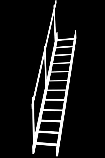 SONDERMODELL Nebentreppe mit 11 Stufen für Geschosshöhe von 222 cm bis 276 cm Aufbau gerade und 1/4-gewendelt möglich Steigungshöhe pro Stufe von