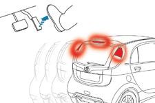 Sicherheit Warnblinker Beleuchtungsautomatik der Bremsleuchten Hupe Visuelle Warnung durch die eingeschalteten Blinker, um andere Verkehrsteilnehmer