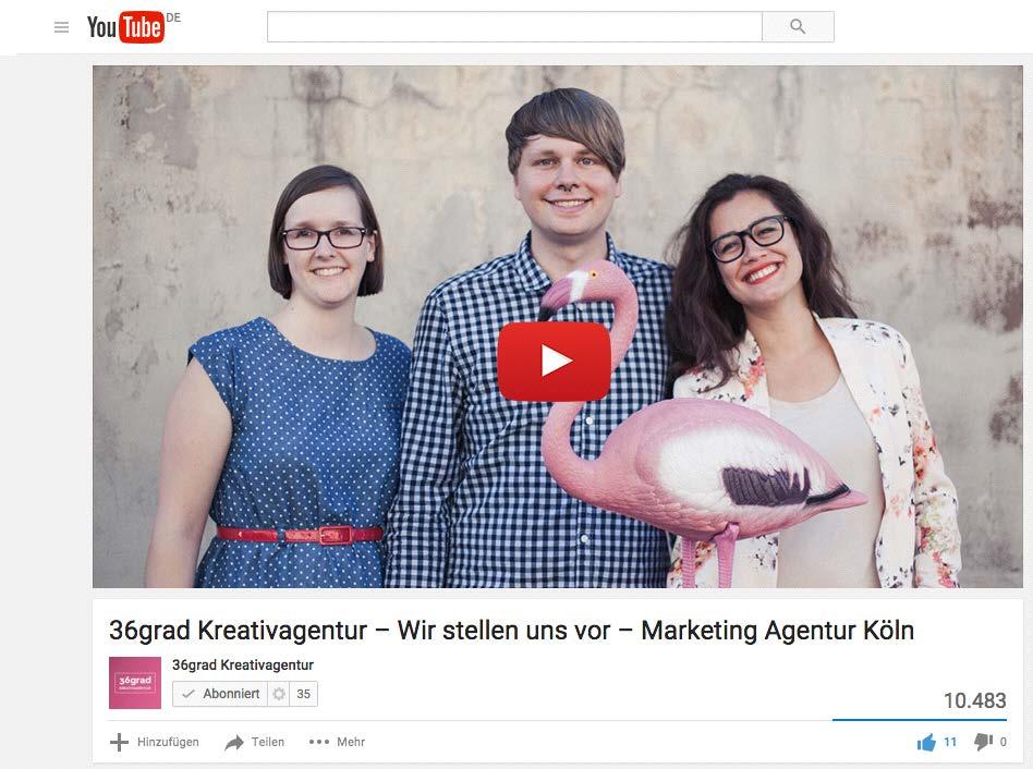 Unser kreatives Team im Video 36grad Agentur für Marketing & Design Lernen Sie uns im Video