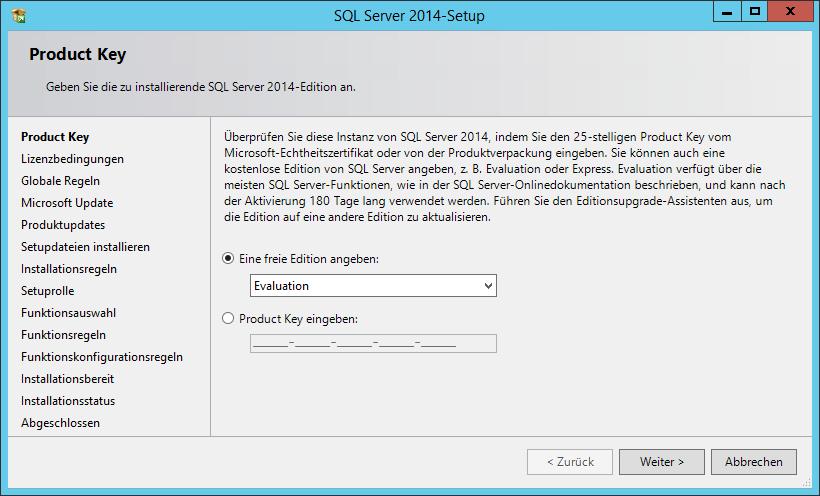 20 1 Der SQL Server 2014 stellt sich vor Unter Optionen wählen Sie aus, ob Sie eine 32- oder eine 64-Bit-Version installieren möchten.