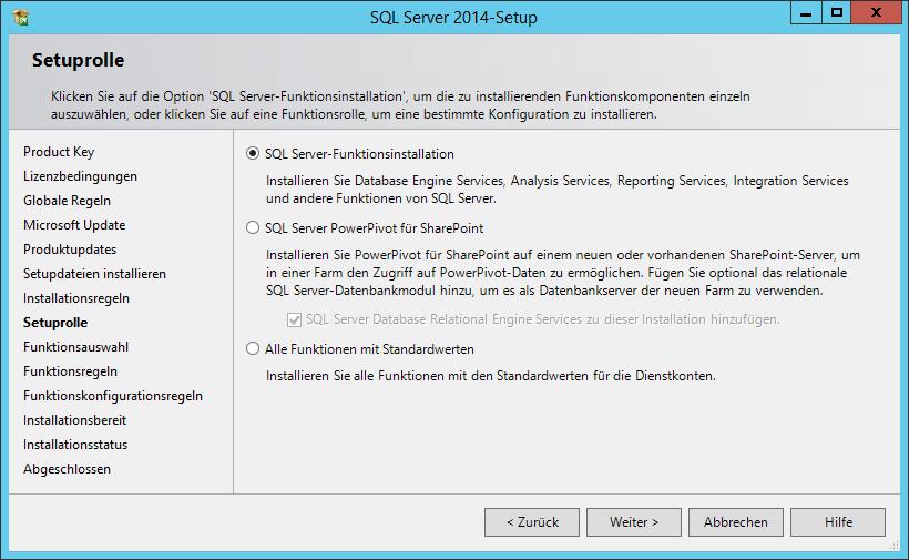 1.3 SQL Server 2014 installieren Eine Warnung führt nicht dazu, dass das Setup nicht fortgesetzt werden darf.