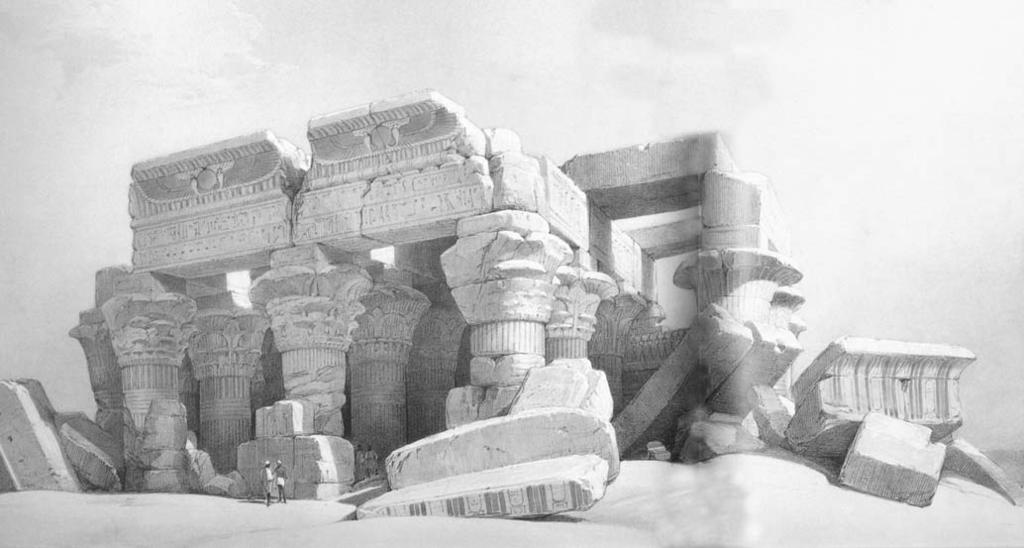 - 19-2) Ägypten - Land der Tempel (T) In diesem Zustand fand 1838 der schottische Maler David Roberts den Tempel von Kom Ombo vor. (Ägypten gestern und heute, S.