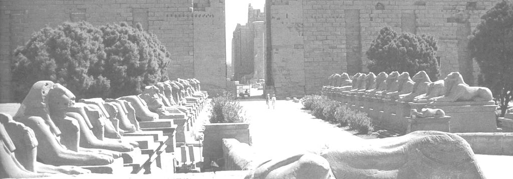 - 22-4) Wie sah der typische Tempel aus (T u. B) Sphinx-Allee in Karnak (Eggebrecht, Das Alte Ägypten, S.