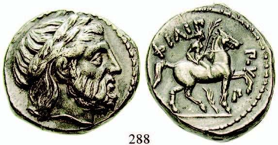 , Amphipolis. 16,8 g. Kopf des Herakles r. mit Löwenfell / Zeus Aetophoros thront l.