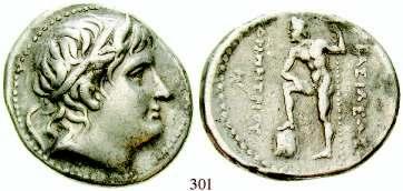 Kopf des Herakles r. im Löwenfell / Thronender Zeus hält Adler und Zepter, B unter dem Thron. Price 3000.