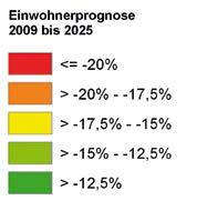 20 Wohnungsmarktbericht Thüringen Karte 2: Prognostizierte Veränderung der Einwohnerzahl in Thüringen 2009-2025 Prognosebasisjahr = 2009.