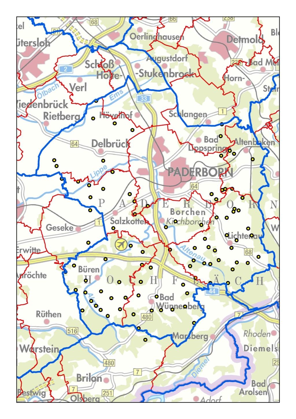 Rotmilane Ergebnisse des Untersuchungsjahres 2013: Im Kreis Paderborn gibt es