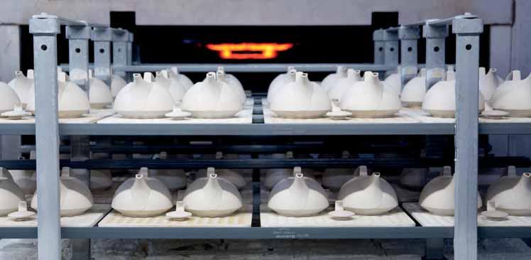CUSTOMIZED FIRING After the raw porcelain has been pre-dried and biscuit red at about 9 0 C, it is no longer water soluble but still porous and water absorbent.