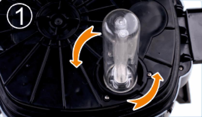 Anleitung zum Wechsel der CUV-Lampe (Röhre) Betrifft nur Modelle mit UV Einheit 1.