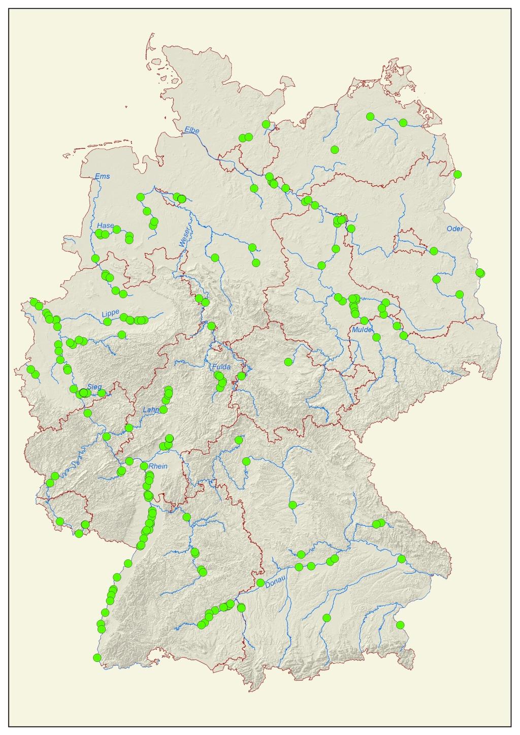 Auenprojekte bundesweite Übersicht Auenprojekte an Flüssen 265 Projekte* zur Renaturierung von Flussauen und zur Rückdeichung in allen Einzugsgebieten Deutschlands * nicht abschließende