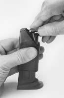 For unloading push cartridges out of the magazine forwards and catch them in your hand.