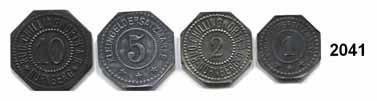 Notmünzen; Marken und Zeichen 81 Leer (Hannover) 2021 14463 Gasmünze Stadt Leer o.w. o.j. Eisen, 4 mm gelocht und bis zum Loch geschlitzt Menzel 14463.2 LOT 5 Stück.