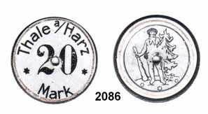84 Notmünzen; Marken und Zeichen Rothenburg (Bayern) 2077 22012 Magistrat der K. B. Stadt Rothenburg 5 (3) und 10 (2) Pfennig o.j. Menzel 22012.1 bis 5 Funck 453.1 bis 5 LOT 5 Stück.