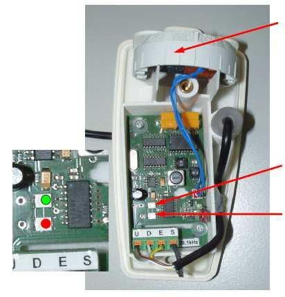 5. Funktionsweise zur Antenne und zu den Kontrollanzeigen Ferritkern-Antenne Zum Einstellen des korrekten Empfanges Antennenausrichtung durchführen (Siehe