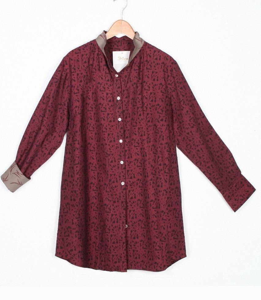 Marlene Long Shirt Mama Style OZ 0 OZ 3 COLOUR VERSIONS FARBVARIANTEN POPELINE 100% BIOBAUMWOLLE LONG SHIRT MIT