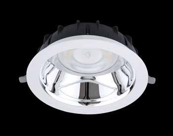 LED Downlight Performer HG Fakten Vorteile Einzigartiges optisches Linsenkonzept mit hochglänzendem (HG) Reflektor Hohe Effizienz (über 100 lm / W) kombiniert mit geringer Blendung (UGR <19 für die