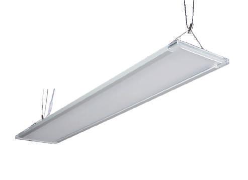 LED Panel Suspended Zenith Fakten Vorteile Anwendungsmöglichkeiten Elegante Designer-Leuchte mit flachen und lichtdurchlässigen Seiten Standardmäßig mit einem Entblendungsgrad von UGR19 Hoher