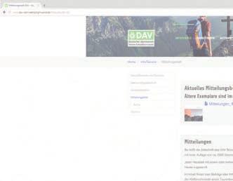 In eigener Sache Mitteilungsblatt Digital Seit der Neuauflage unserer Homepage gibt es die Möglichkeit auf www. dav-schwaebischgmuend.