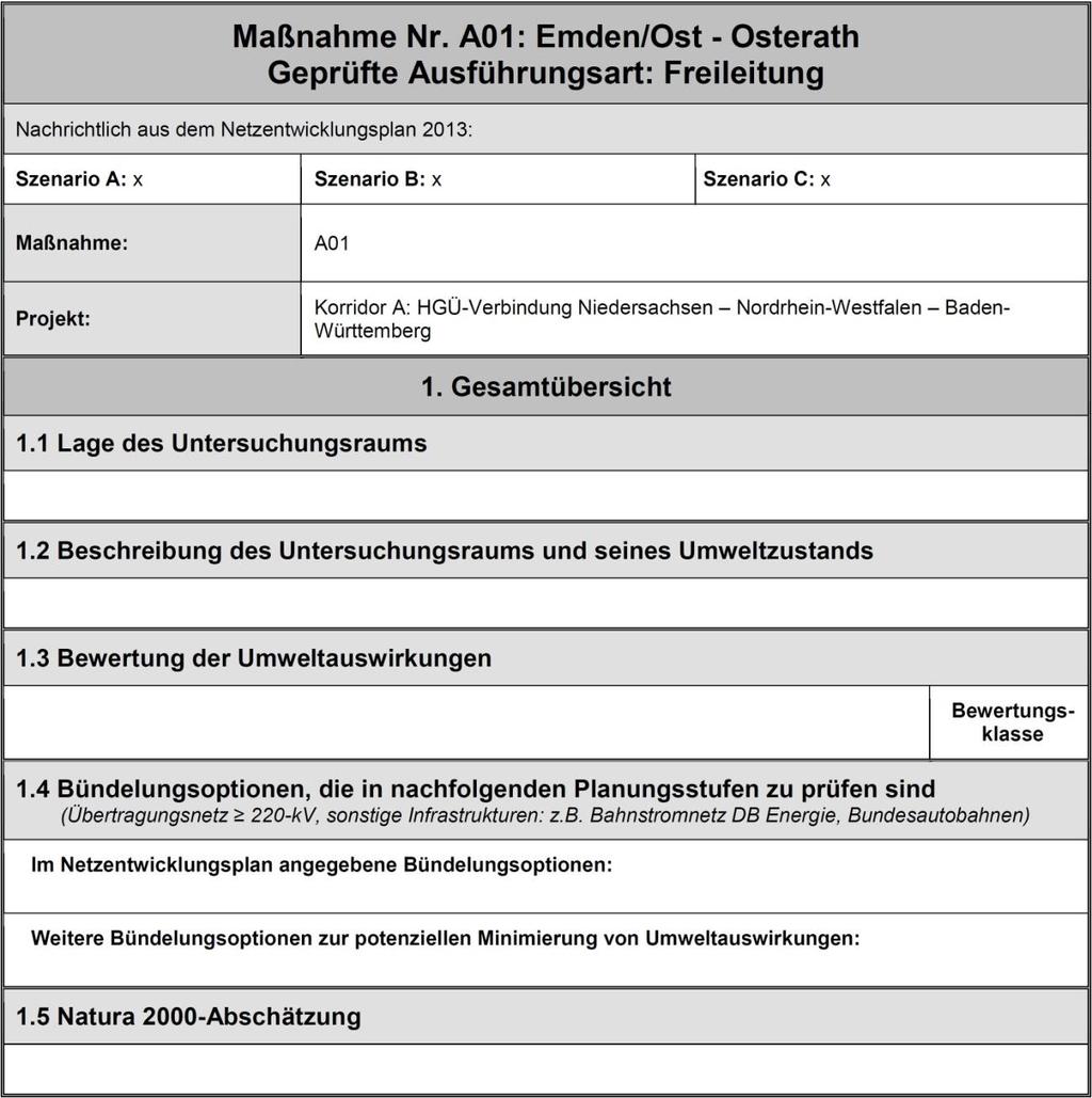 42 FESTLEGUNG DES UNTERSUCHUNGSRAHMENS 2014 KAPITEL 3 und erhalten keine Bewertung (siehe Tabelle 14: Schutzgutbezogene Kriterien für die SUP und ihre Empfindlichkeit).