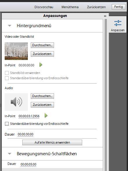 [ DISCMENÜS ] Anpassungen Hintergrundbild/-video Sound für