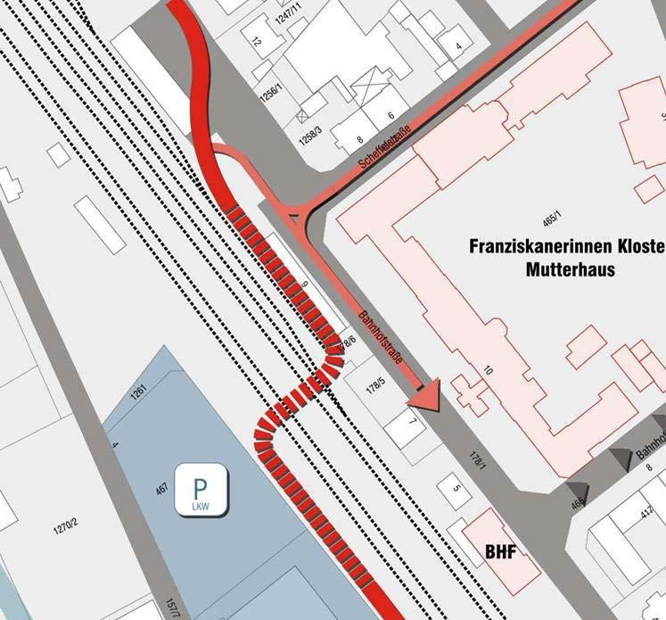 Fusswegeverbindung + Entschärfung Ecke Leutkirchstraße / Friedrichstraße + Herabstufung