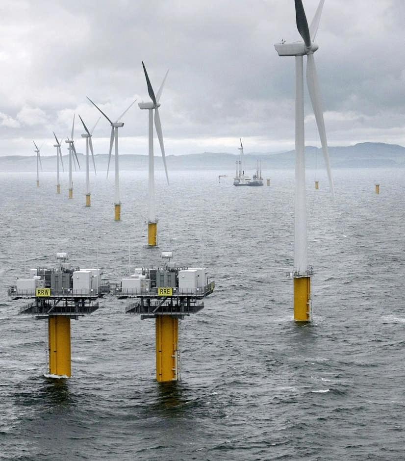 E.ON mit starkem Engagement in Offshore- Windenergie Windmessmast, Amrumbank West 45% der in 2010 in Europa installierten Offshore- Windenergie wurden von E.