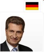 Europas führende Köpfe hinter der Energiepolitik Günther Oettinger, EU-Kommissar für Energie Energie-Roadmap 2030 (Ende 2011) mit