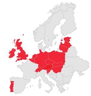 Predict Ein Service, der Grenzen überschreitet Die Lieferung mit Predict zum Wunschtermin inklusive genauer Informationen über den Zustellzeitpunkt ist zwischen folgenden europäischen Ländern