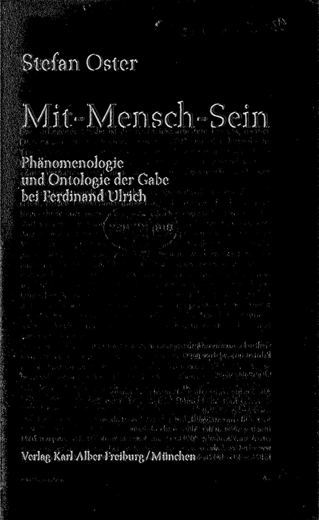 Stefan Oster Mit-Mensch-Sein Phänomenologie und Ontologie