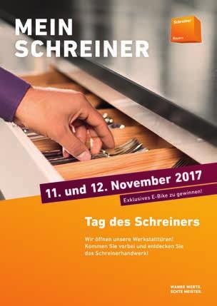 mehr unter www.schreiner.de/tds2017 Tag des Schreiners 2017 machen Sie mit! Am 11.